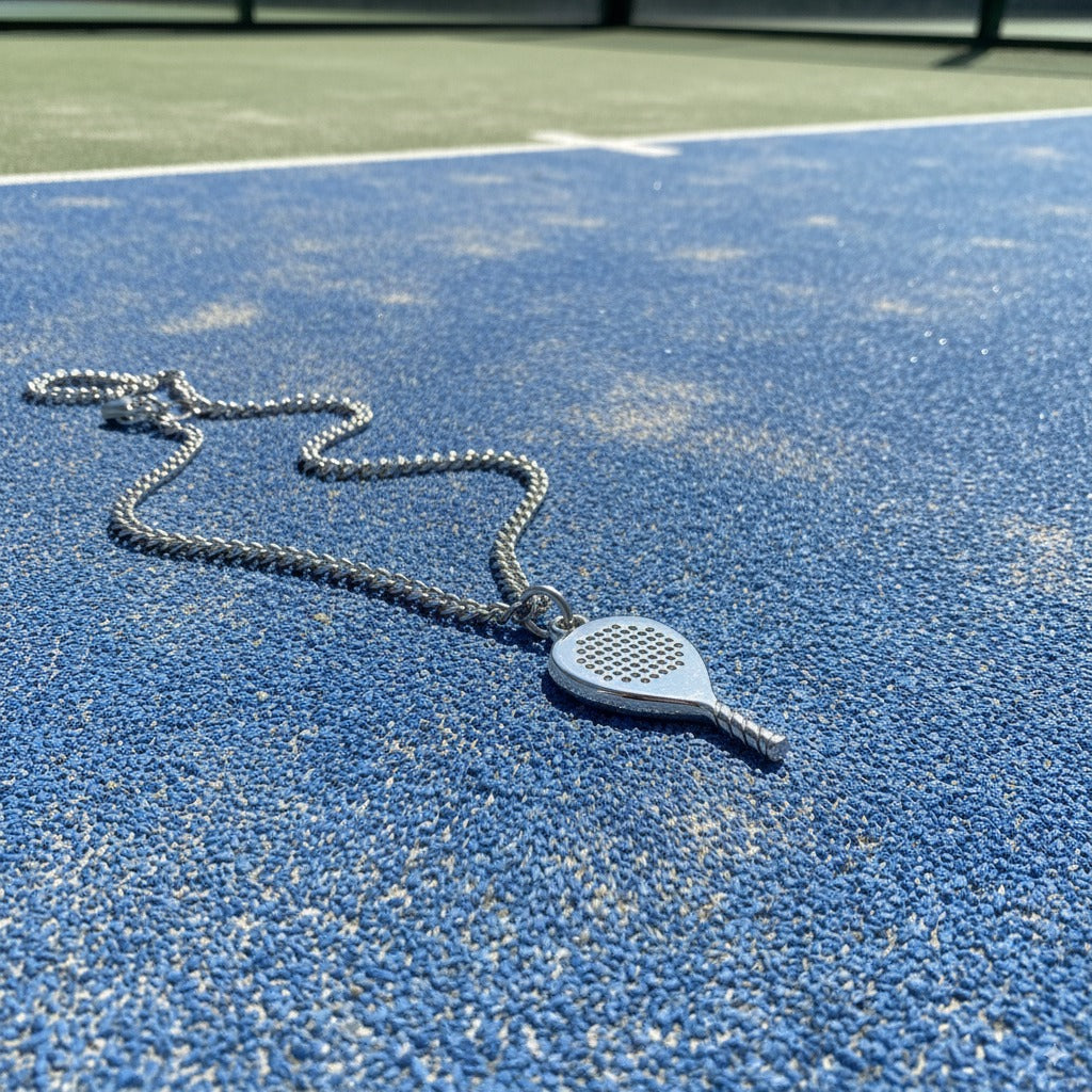 Dije Pala Padel + Cadena Rodio
