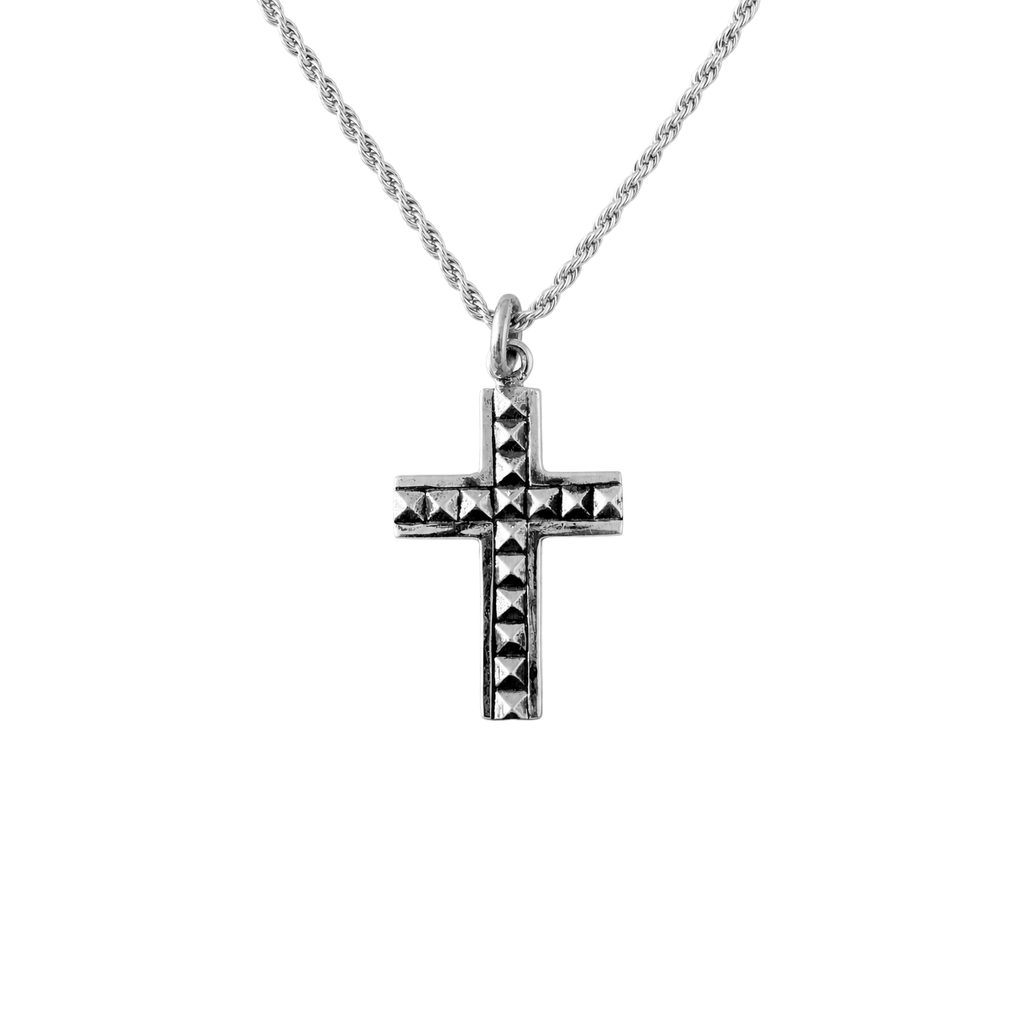Dije Cruz Piramides + Cadena de Plata