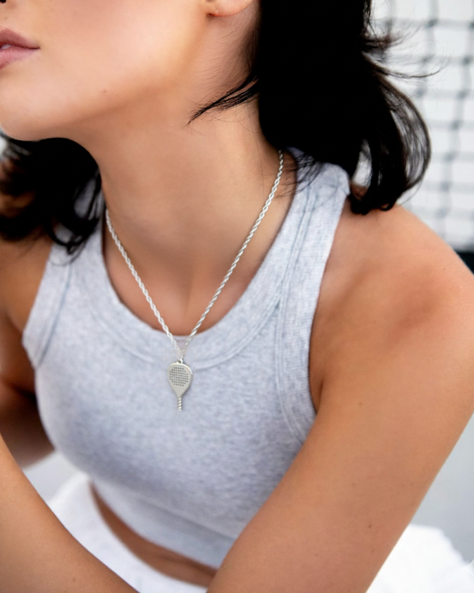 Dije Pala Padel + Cadena Plata