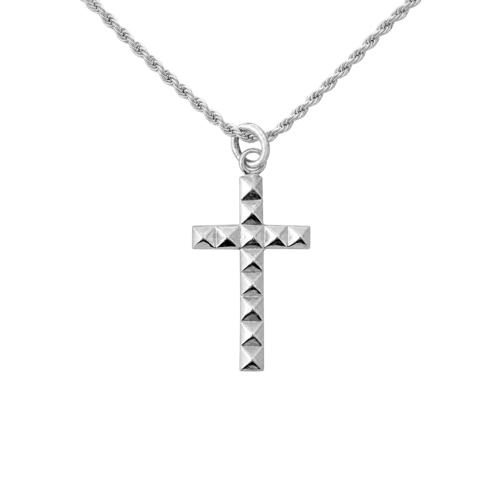 Dije Cruz Piramides + Cadena de Plata