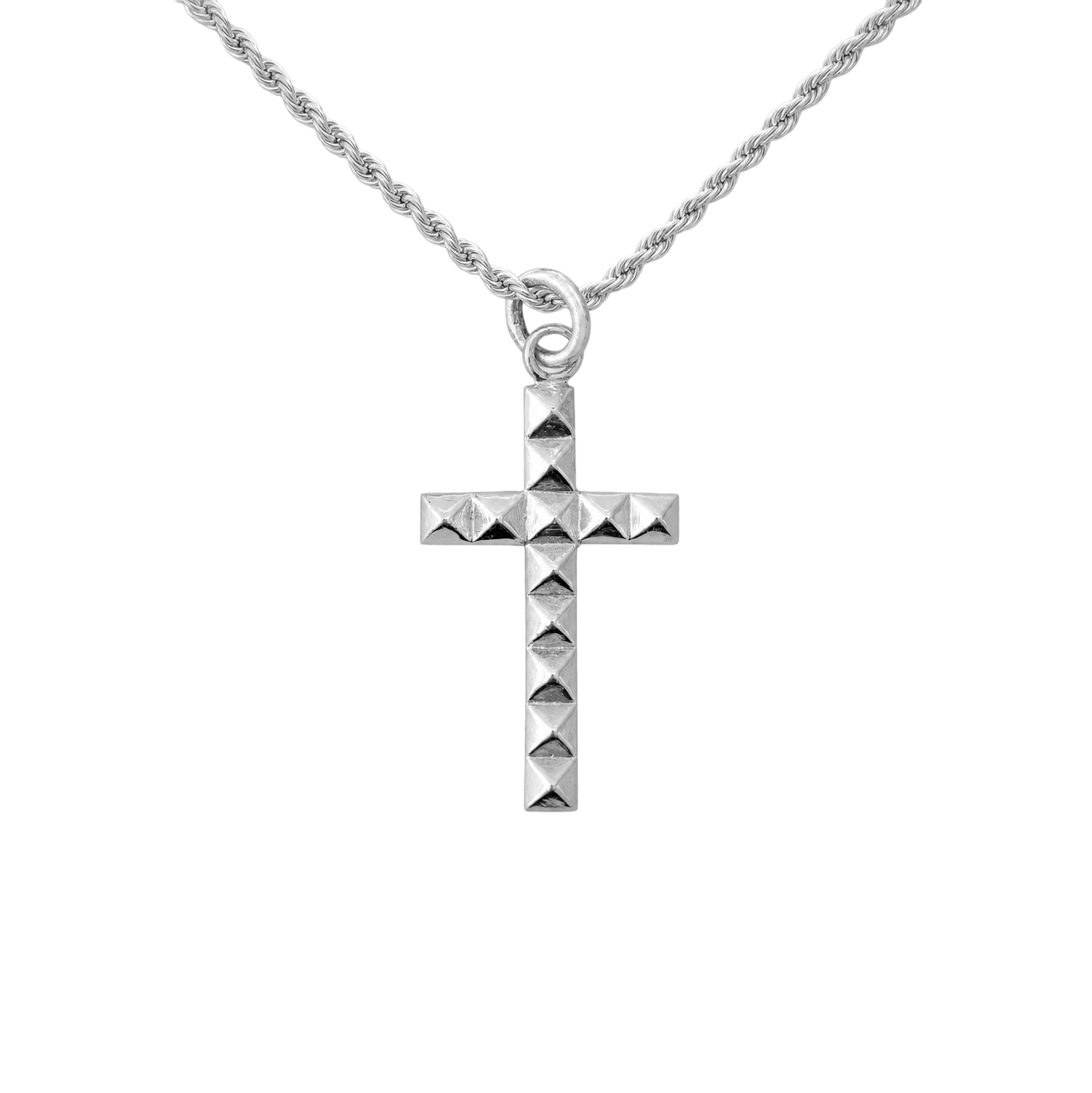 Dije Cruz Piramides + Cadena de Plata