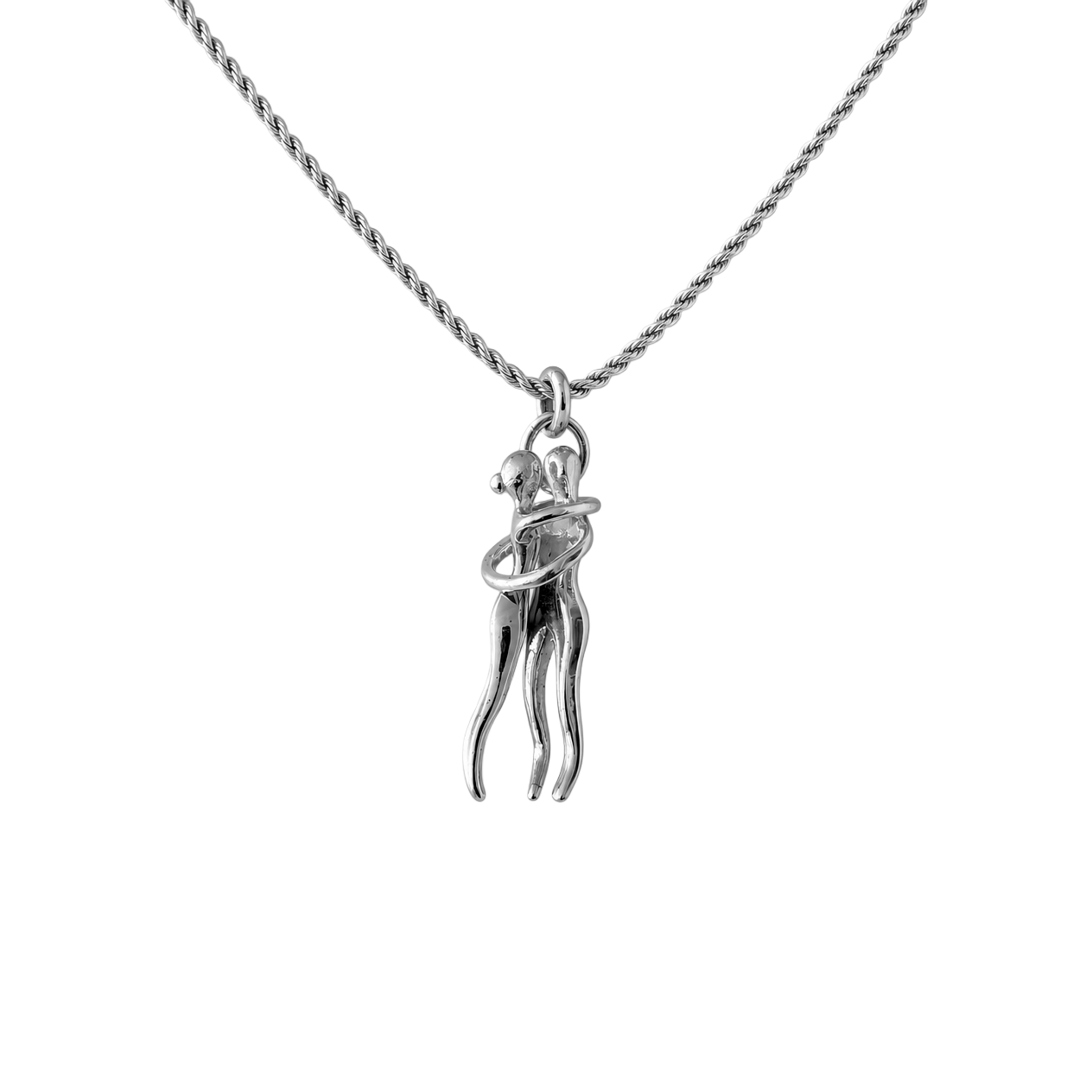 Dije Abrazo + Cadena de Plata